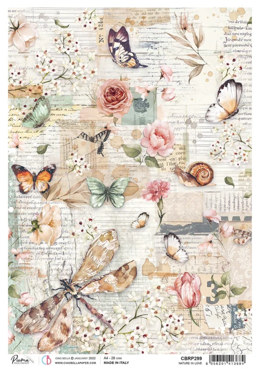 Papier ryżowy A4 Nature In Love CBRP299 - Ciao Bella
