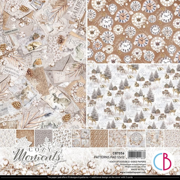 Zestaw papierów 30x30 Cozy Moments 8 arkuszy CBT056 - Ciao Bella