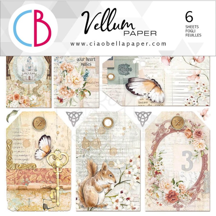 Zestaw papierów welinowych 15x15cm Reign Of Grace 6 arkuszy CBVQ001 - Ciao Bella