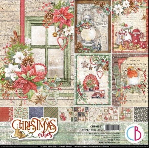 Zestaw papierów 30x30 Christmas Vibes 12 arkuszy CBPM057 - Ciao Bella