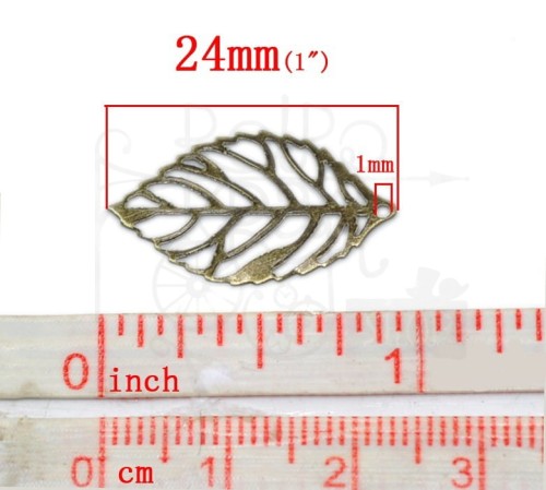 Liść ażurowy 2,4cm brąz