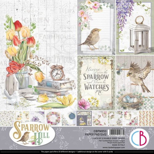Zestaw papierów 30x30 Sparrow Hill 12 arkuszy CBPM053 - Ciao Bella