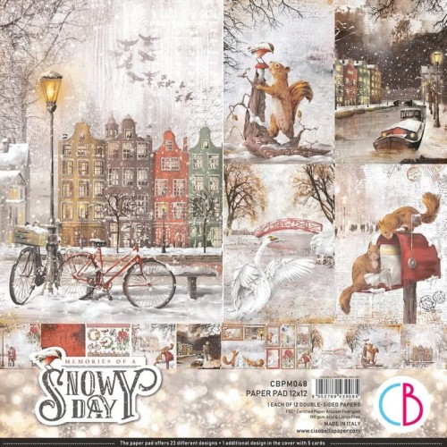 Zestaw papierów 30x30 Memories Of A Snowy Day 12 arkuszy CBPM048 - Ciao Bella