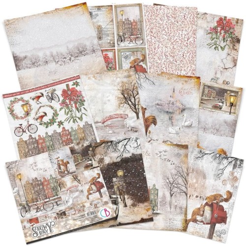 Zestaw papierów 30x30 Memories Of A Snowy Day 12 arkuszy CBPM048 - Ciao Bella