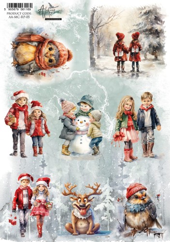 Papier ryżowy A4 Merry Christmas - AA-MC-RP-05 Alchemy of Art