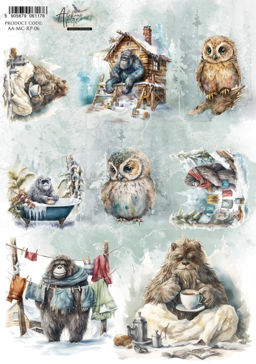 Papier ryżowy A4 Merry Christmas - AA-MC-RP-06 Alchemy of Art