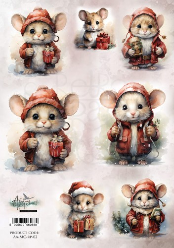 Papier ryżowy A4 Merry Christmas - AA-MC-RP-02 Alchemy of Art
