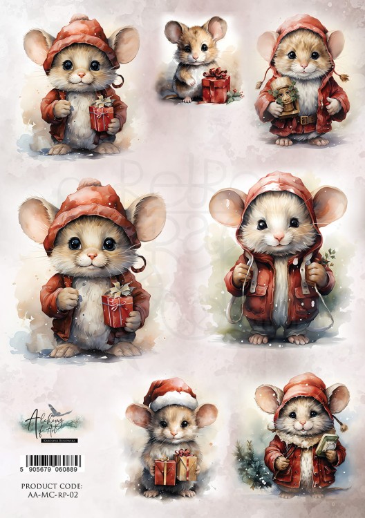 Papier ryżowy A4 Merry Christmas - AA-MC-RP-02 Alchemy of Art