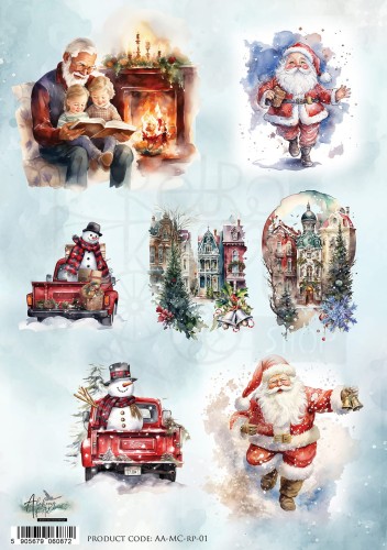 Papier ryżowy A4 Merry Christmas - AA-MC-RP-01 Alchemy of Art