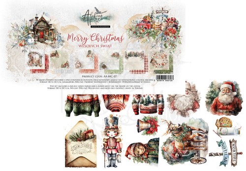 Zestaw papierów 30x30 Merry Christmas - AA-MC-07 Alchemy of Art