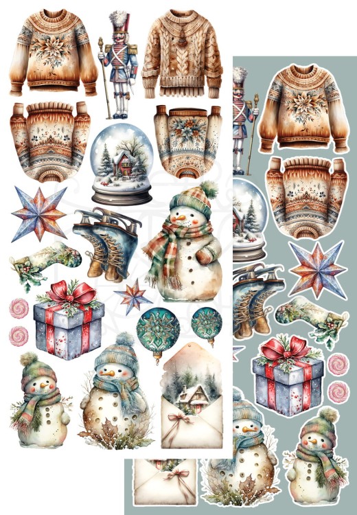 Zestaw papierów 15x30 elementy do wycinania In Frosty Colors Winter AA-IFC-12 Alchemy of Art