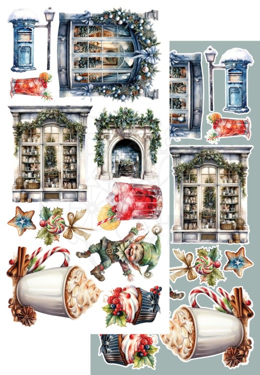 Zestaw papierów 15x30 elementy do wycinania In Frosty Colors Winter AA-IFC-12 Alchemy of Art
