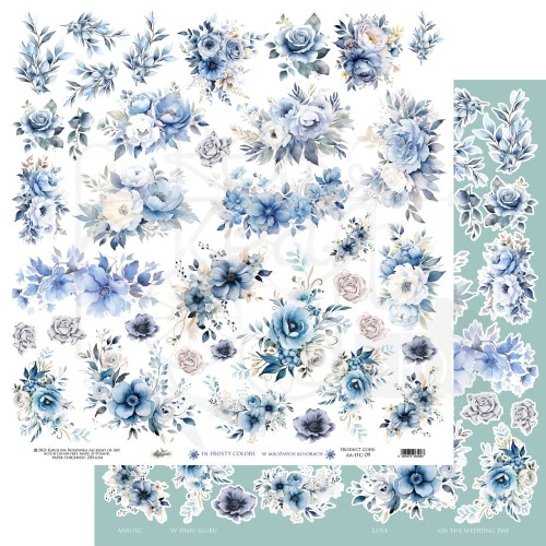 Papier 30x30 elementy do wycinania In Frosty Colors Flowers AA-IFC-09 Alchemy of Art