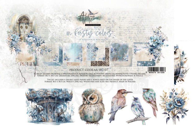 Zestaw papierów 30x30 In Frosty Colors - AA-IFC-07 Alchemy of Art