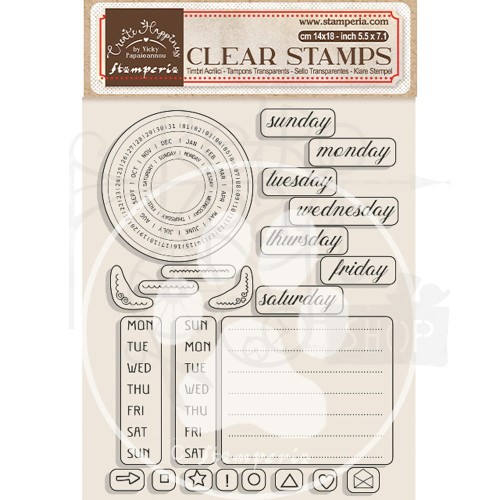 Stempel akrylowy 14x18cm Create Happiness Christmas Weekly Planner WTK179 Stamperia