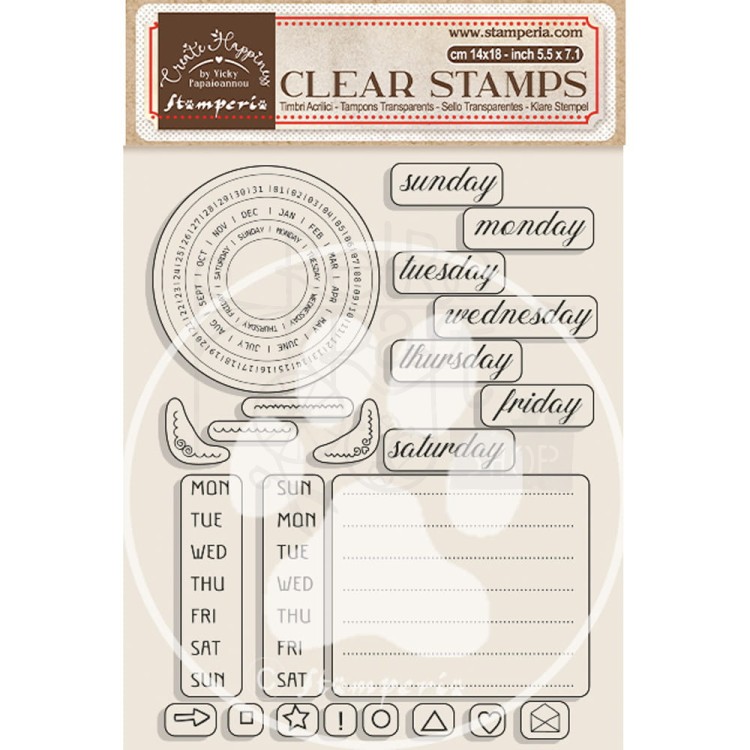 Stempel akrylowy 14x18cm Create Happiness Christmas Weekly Planner WTK179 Stamperia