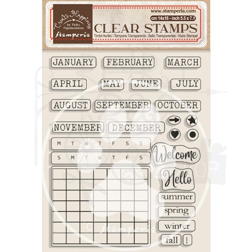 Stempel akrylowy 14x18cm Create Happiness Christmas Calendar Monthly WTK178 Stamperia