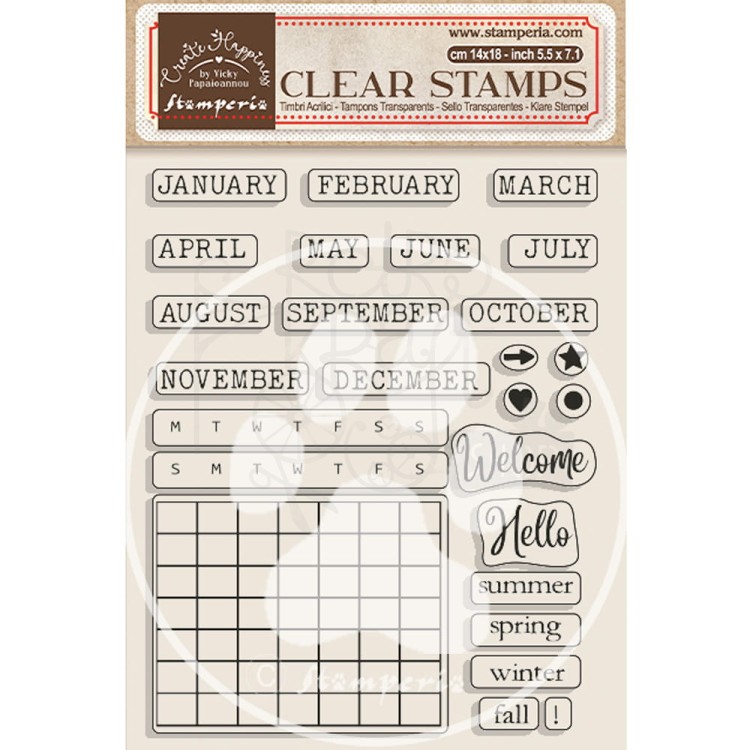 Stempel akrylowy 14x18cm Create Happiness Christmas Calendar Monthly WTK178 Stamperia