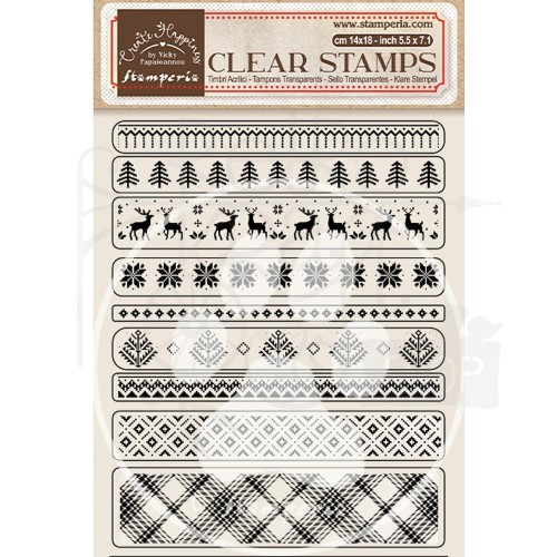 Stempel akrylowy 14x18cm Create Happiness Christmas Borders WTK177 Stamperia