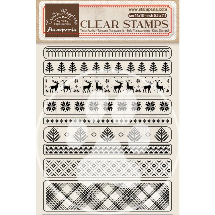 Stempel akrylowy 14x18cm Create Happiness Christmas Borders WTK177 Stamperia