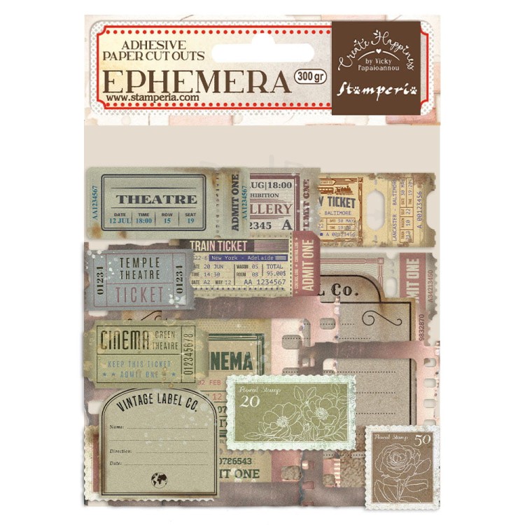 Ozdoby papierowe samoprzylepne Ephemera Create Happiness - Christmas Tickets DFLCT33 Stamperia