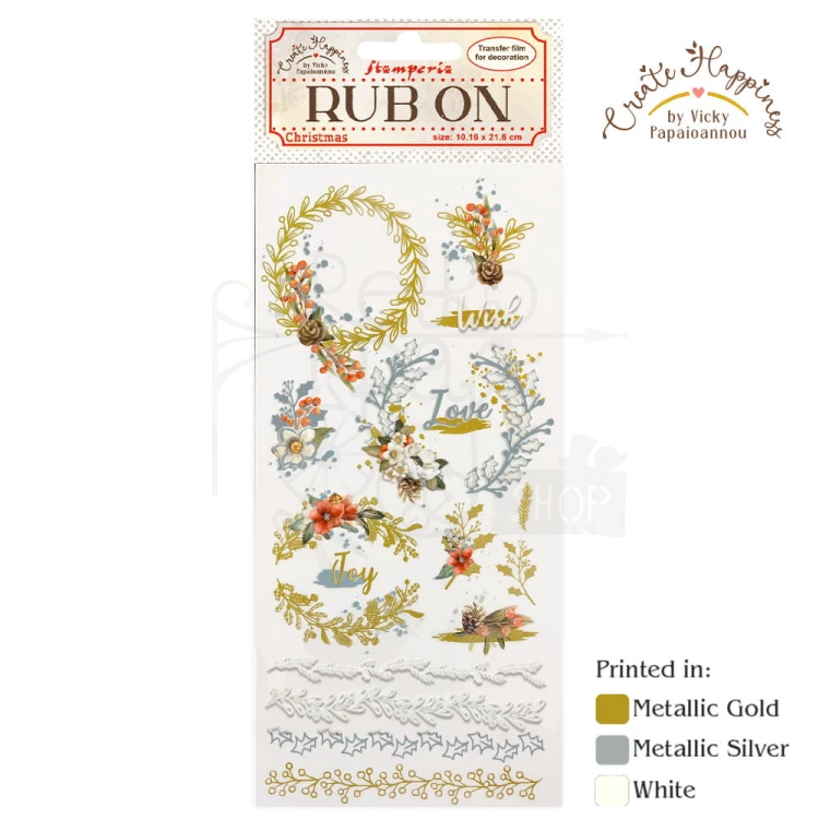 Rub-On Transfer 10x21.6cm Create Happiness - Christmas Garlands DFLRB47 Stamperia
