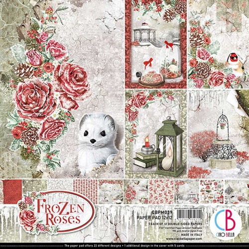 Zestaw papierów 30x30 Frozen Roses 12 arkuszy CBPM039 Ciao Bella