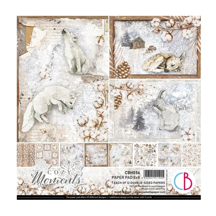 Zestaw papierów 20x20 Cozy Moments 12 arkuszy CBH056 Ciao Bella