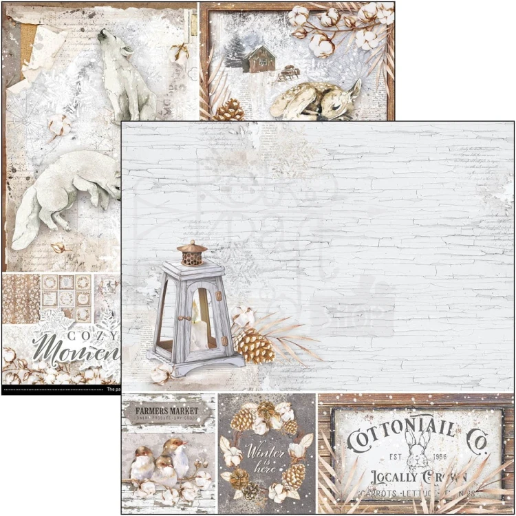 Zestaw papierów 20x20 Cozy Moments 12 arkuszy CBH056 Ciao Bella