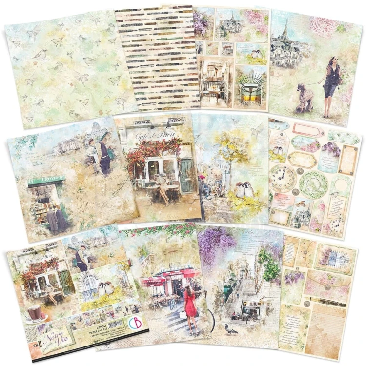 Zestaw papierów 20x20 Notre Vie 12 arkuszy CBH045 Ciao Bella