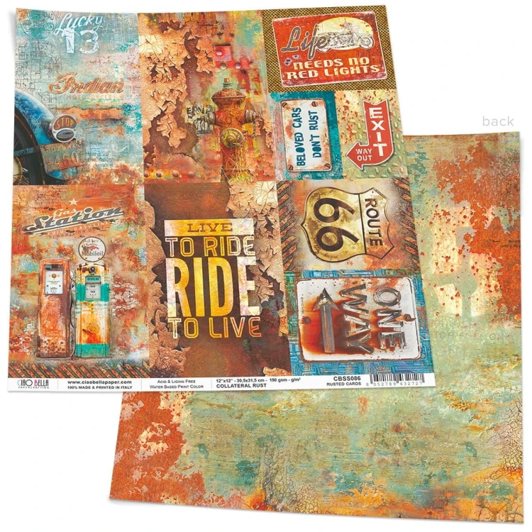 Papier 30x30 Collateral Rusted Card CBSS086 Ciao Bella