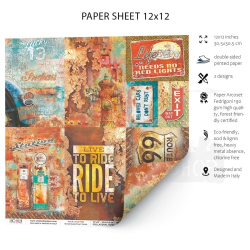 Papier 30x30 Collateral Rusted Card CBSS086 Ciao Bella