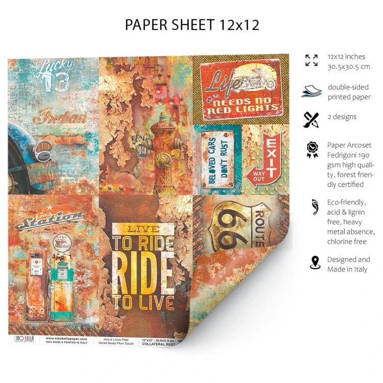 Papier 30x30 Collateral Rusted Card CBSS086 Ciao Bella