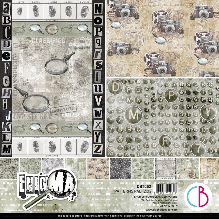 Zestaw papierów 30x30 Enigma 8 arkuszy CBT052 Ciao Bella