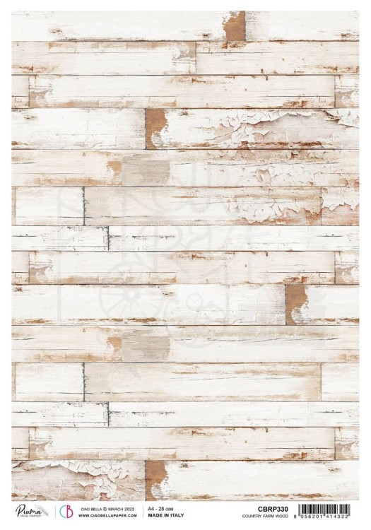 Papier ryżowy A4 Country Farm Wood CBRP330 Ciao Bella
