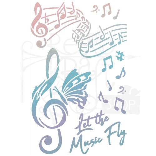 Szablon maska 14x24cm Let The Music MSB005 Ciao Bella