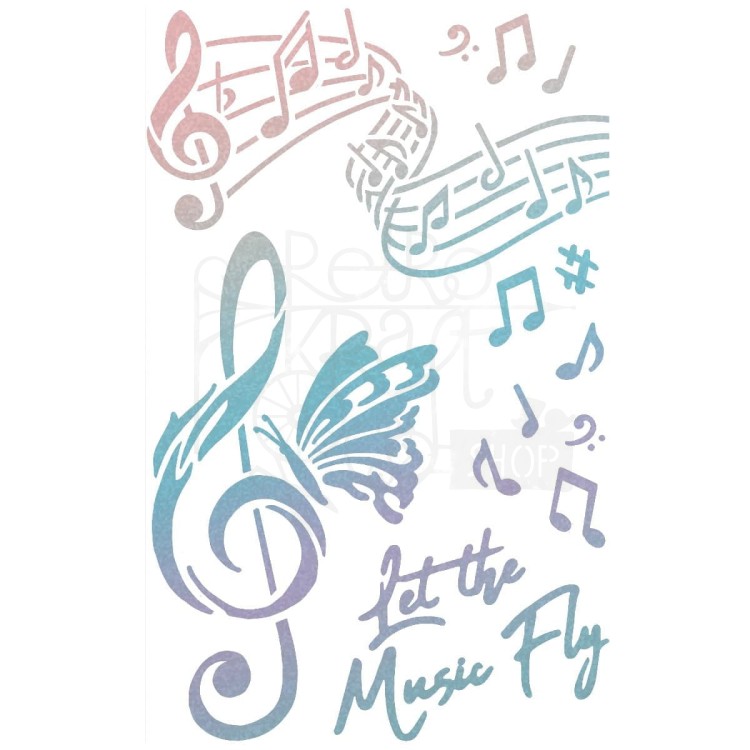 Szablon maska 14x24cm Let The Music MSB005 Ciao Bella
