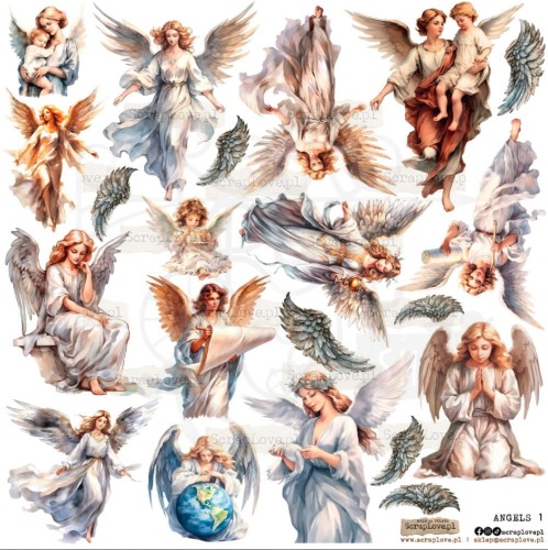 Naklejki do scrapbookingu i art journalingu Angels 1 - Anioły 1 ScrapLove