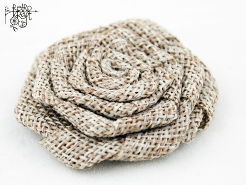 Kwiat jutowy Spiralka 5cm Jasny brąz