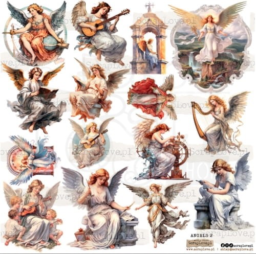 Naklejki do scrapbookingu i art journalingu Angels 2 - Anioły 2 ScrapLove