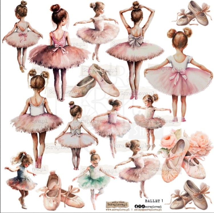 Naklejki do scrapbookingu i art journalingu Ballet 1 ScrapLove