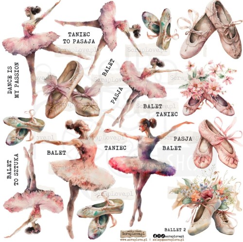 Naklejki do scrapbookingu i art journalingu Ballet 2 ScrapLove
