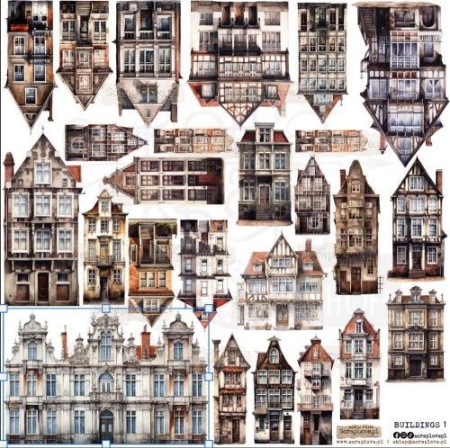 Naklejki do scrapbookingu i art journalingu Buildings - Budynki ScrapLove