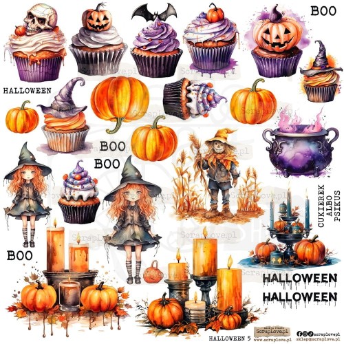Naklejki do scrapbookingu i art journalingu Halloween 5 ScrapLove