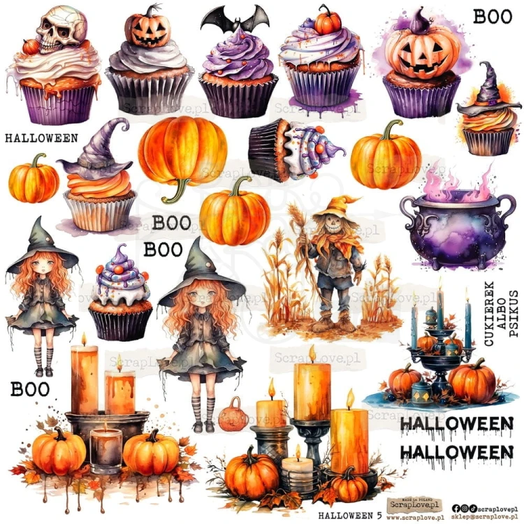 Naklejki do scrapbookingu i art journalingu Halloween 5 ScrapLove