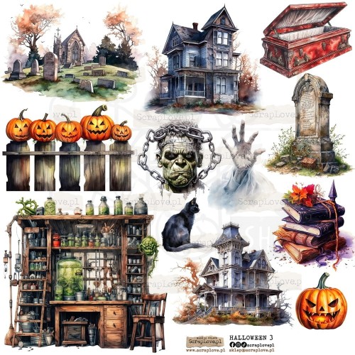 Naklejki do scrapbookingu i art journalingu Halloween 3 ScrapLove