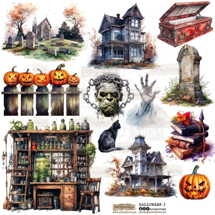 Naklejki do scrapbookingu i art journalingu Halloween 3 ScrapLove