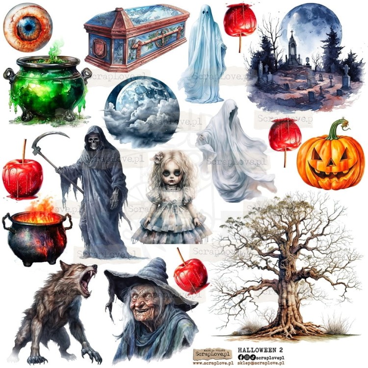 Naklejki do scrapbookingu i art journalingu Halloween 2 ScrapLove