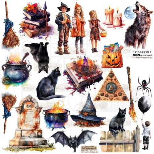 Naklejki do scrapbookingu i art journalingu Halloween 1 ScrapLove