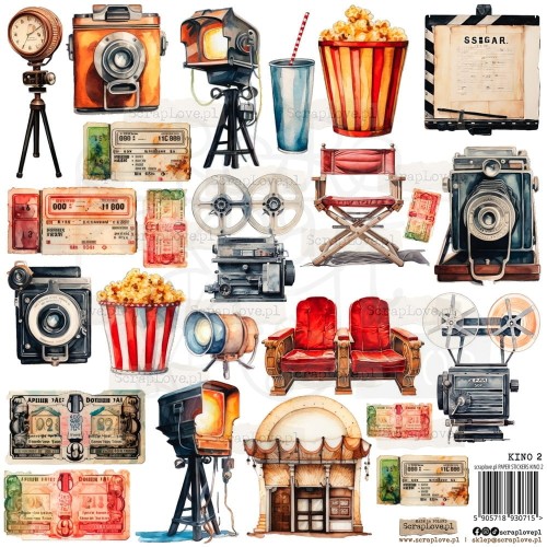 Naklejki do scrapbookingu i art journalingu Cinema 2 - Kino 2 ScrapLove